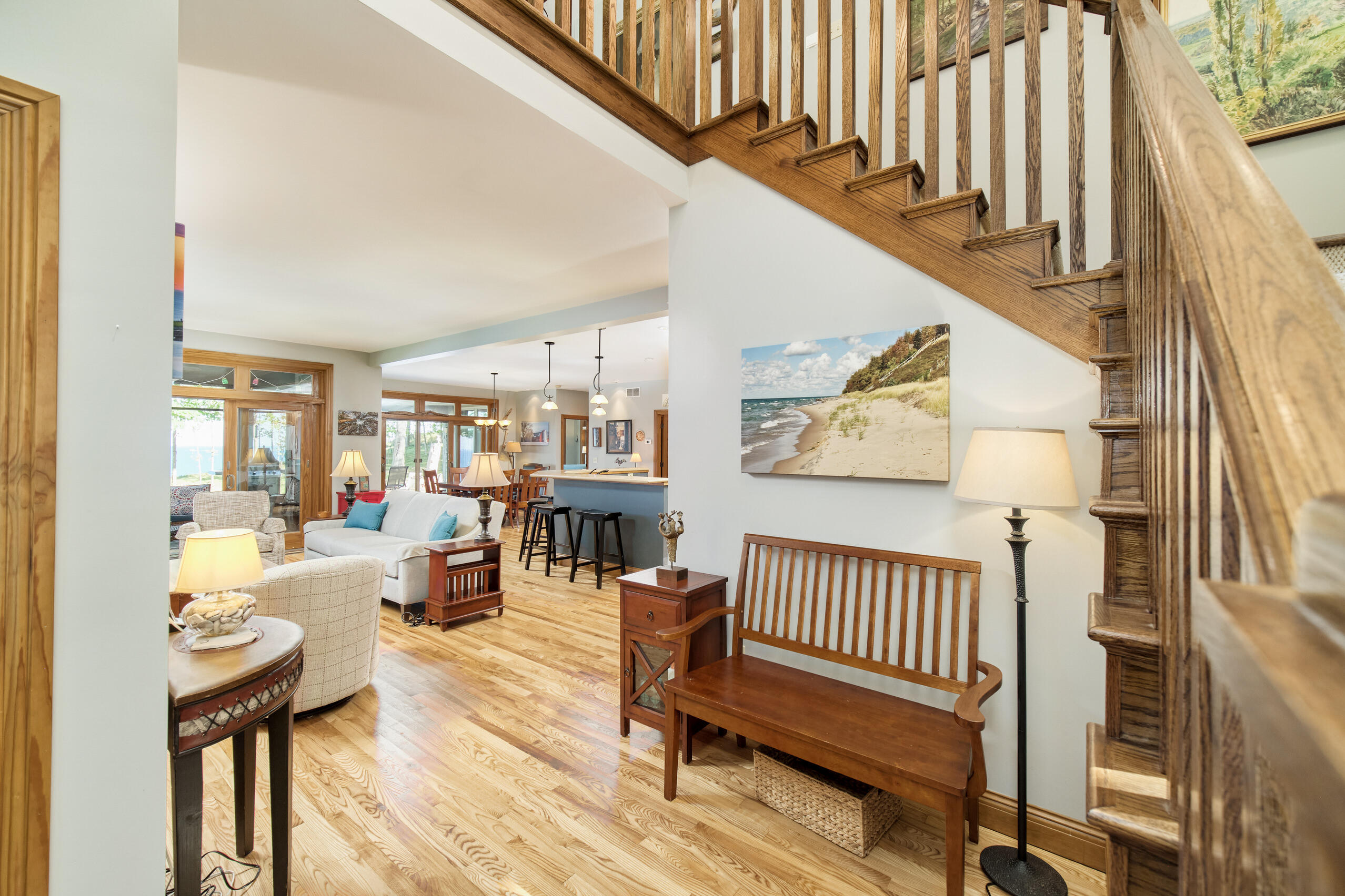 4582 West Fox Farm Road Manistee, MI 49660 - Photo 19 of 80 Refinished ash floors in great room