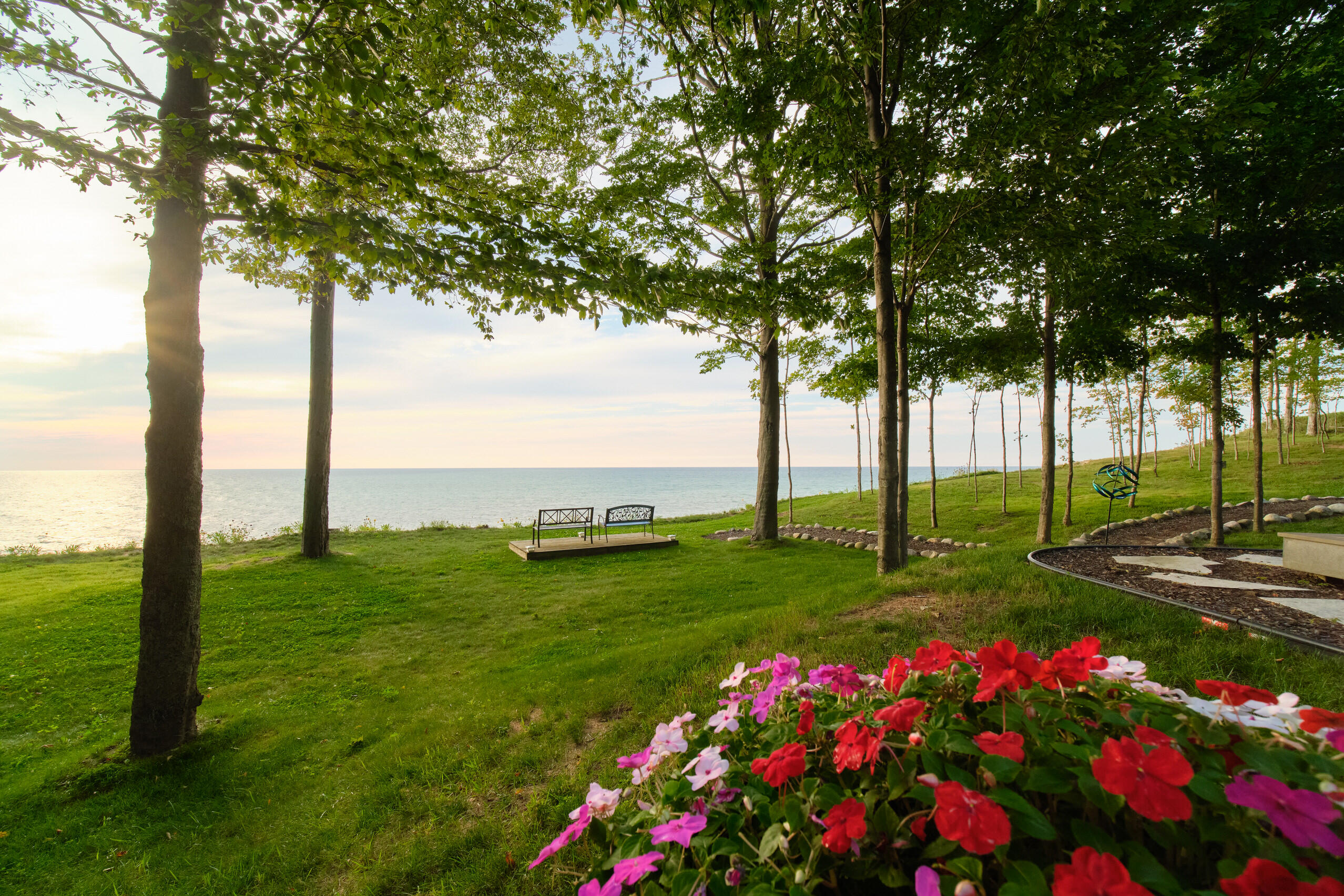 4582 West Fox Farm Road Manistee, MI 49660 - Photo 8 of 80 Sunset viewing deck at bluff