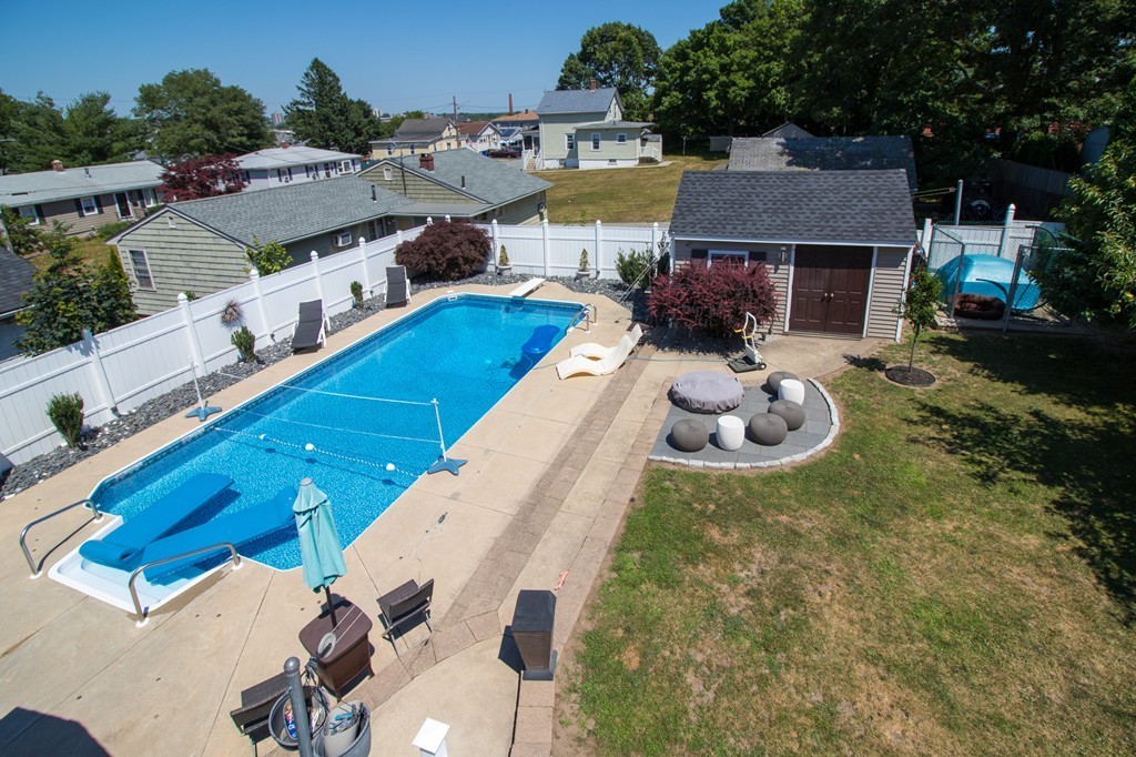 152 Carter Street Fall River, MA 02721 - Photo 29 of 30 an aerial view of a house with swimming pool and large trees