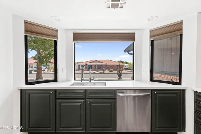 a sink with a window