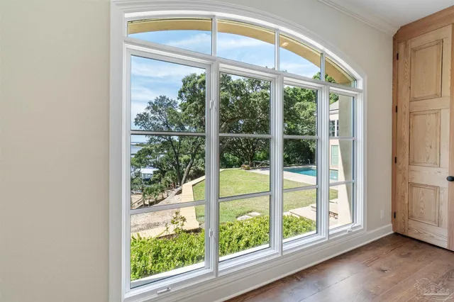 a view of a room with racks on the wall
