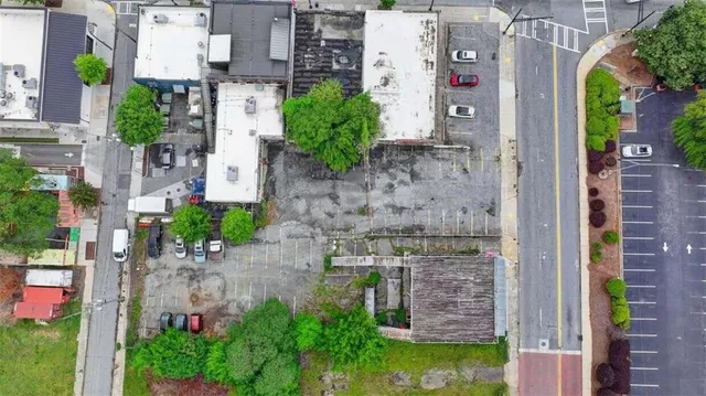 an aerial view of a city