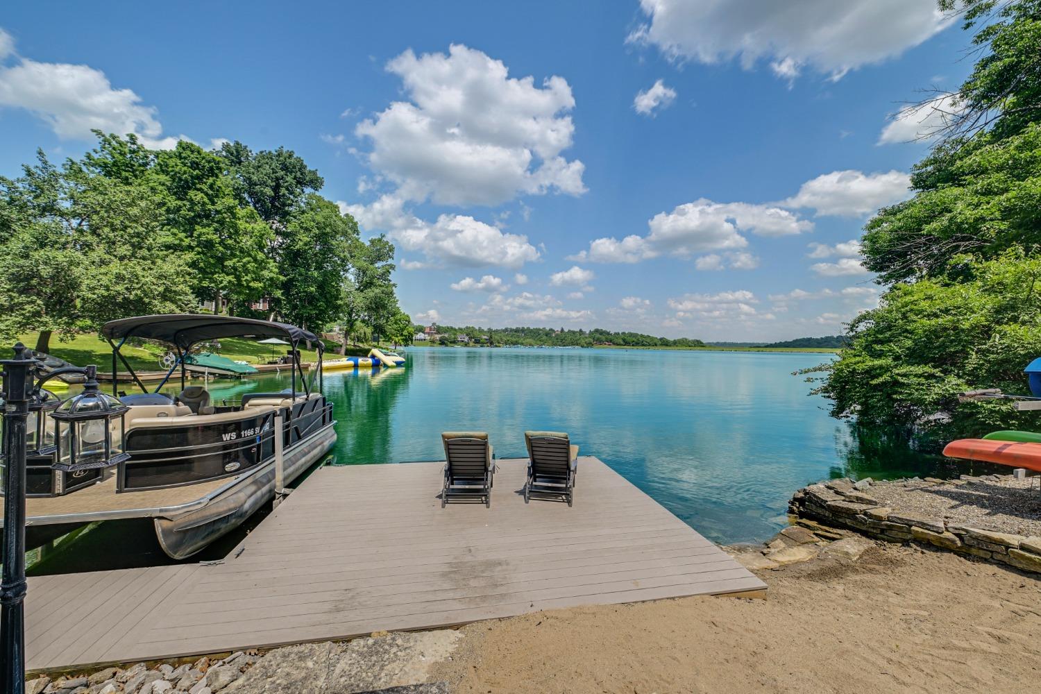 1236 Monteray Circle Lawrenceburg, IN 47025 - Photo 2 of 66 Beautiful views of the lake, great swimming, dock w/ boat lift, and your very own private, sandy beach!