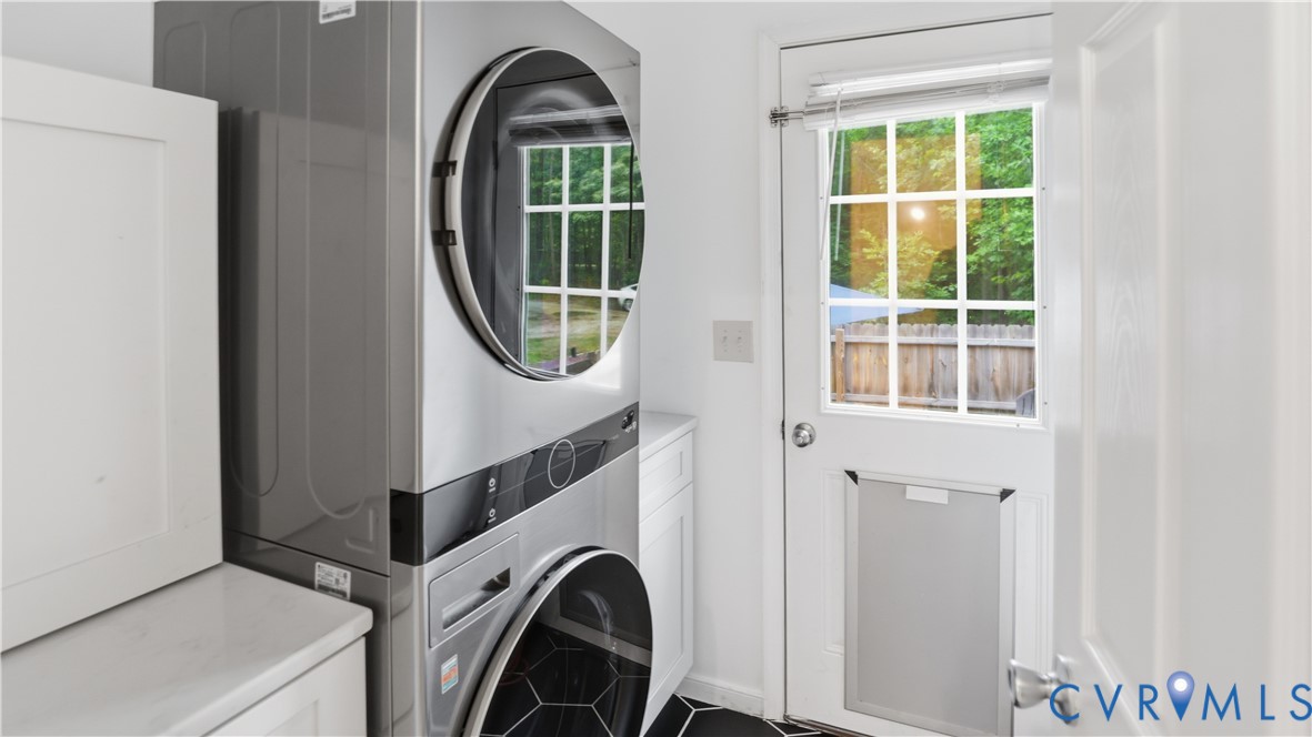 2406 Emanuel Church Road Powhatan, VA 23139 - Photo 16 of 48 Laundry area featuring a stacked washer and dryer