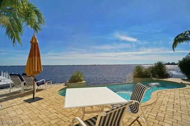 a view of outdoor space with seating area