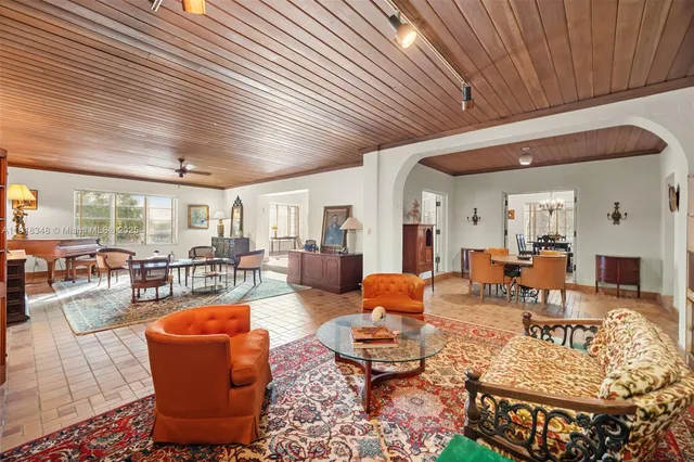 a living room with furniture