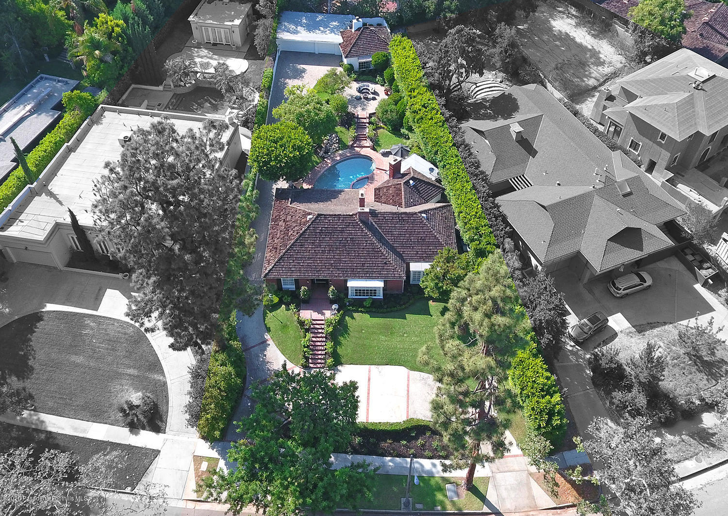 1175 Arden Road Pasadena, CA 91106 - Photo 3 of 30 an aerial view of a house with a yard