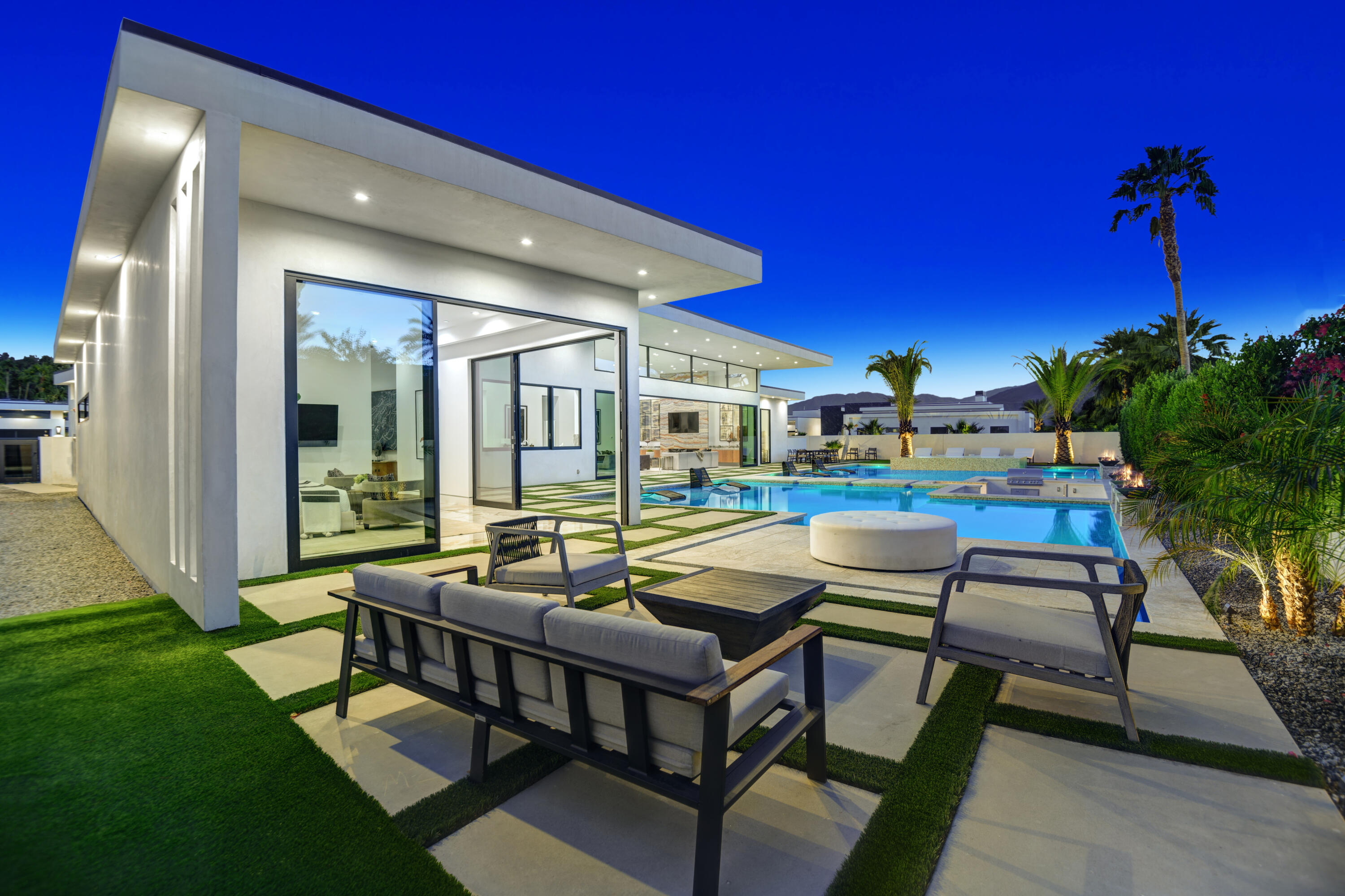 3 Bravo Court Rancho Mirage, CA 92270 - Photo 34 of 40 PRIMARY BEDROOM PATIO TO POOL NIGHT