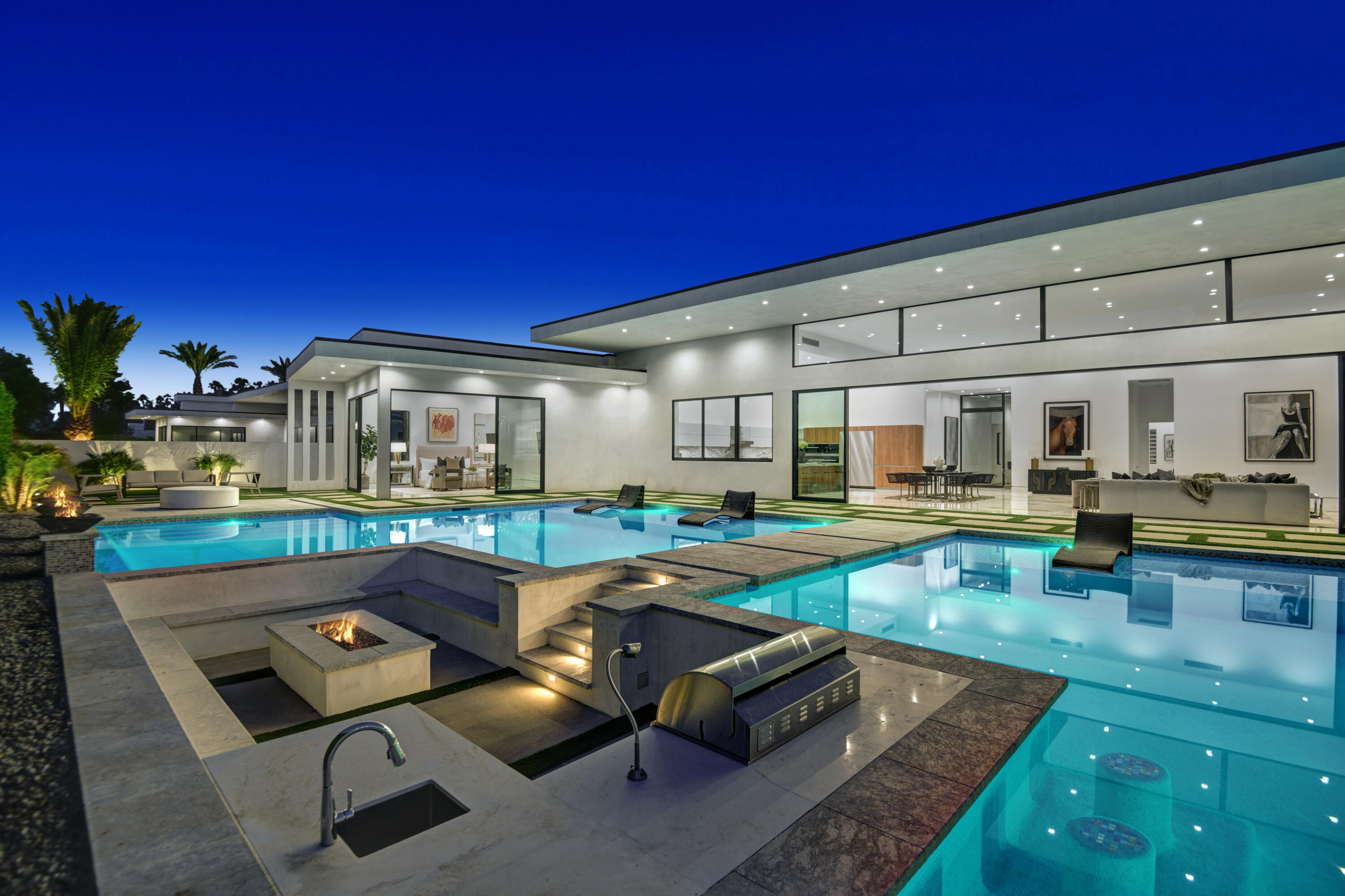 3 Bravo Court Rancho Mirage, CA 92270 - Photo 38 of 40 SUNKEN BBQ ANGLED TO POOL AND HOUSE NIGH