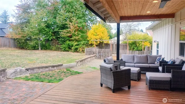 a view of outdoor space with seating space