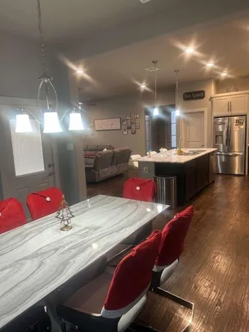 a kitchen with lots of counter top space