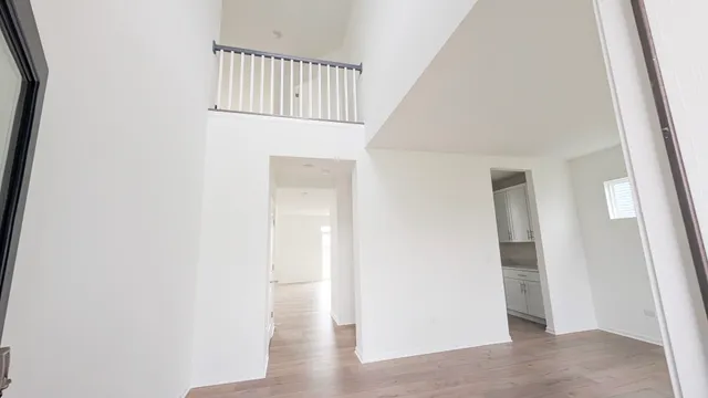 an entryway with a staircase