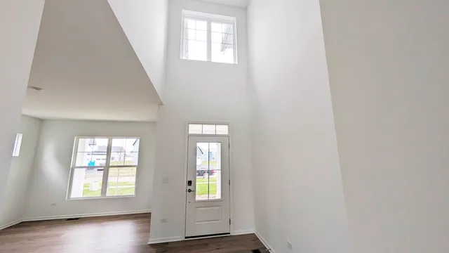 an empty room with windows