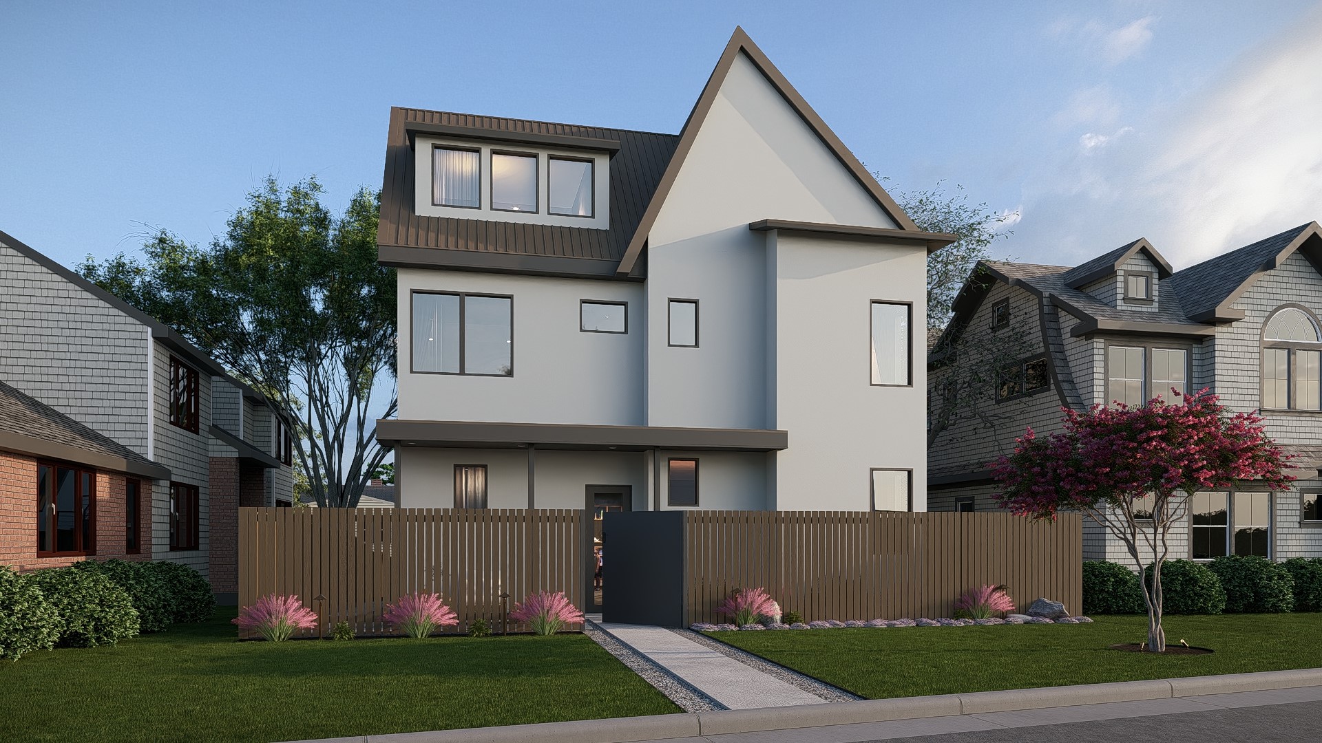 2014 East 10th Street Austin, TX 78702 - Photo 1 of 19 View of front of house with a fenced front yard, stucco siding, and a gate
