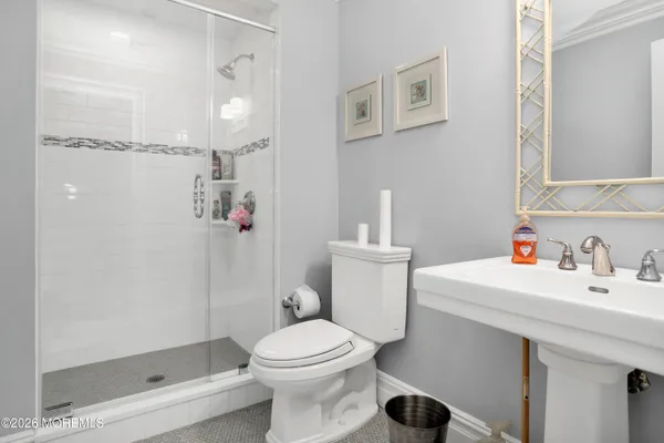 a utility room with a bench