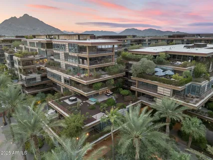 a view of a city with tall buildings