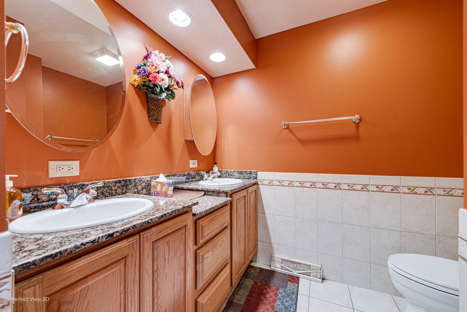 400 Illinois Road Frankfort, IL 60423 - Photo 16 of 24 a bathroom with a granite countertop sink and a mirror
