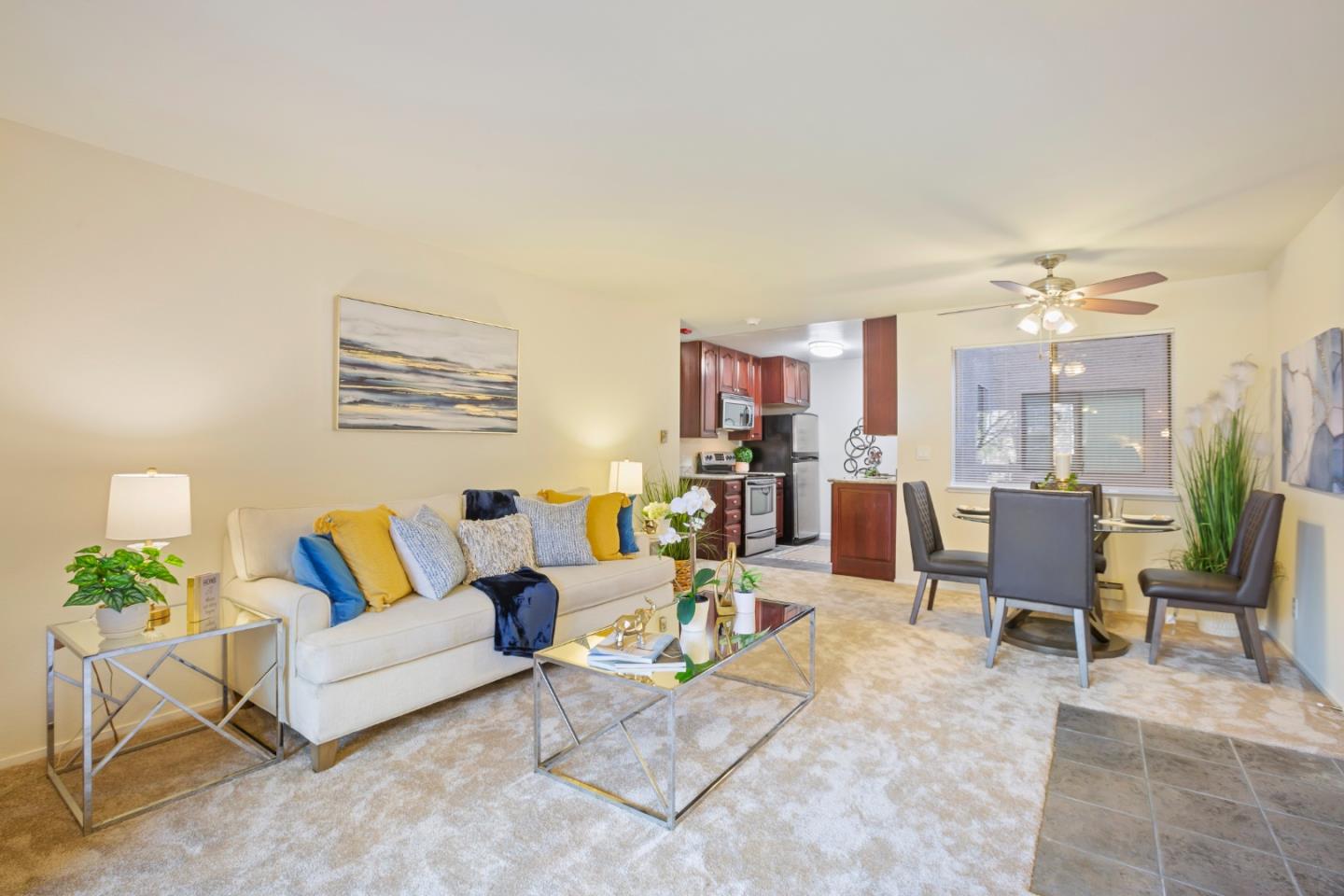 2250 Monroe Street, Unit 111 Santa Clara, CA 95050 - Photo 5 of 20 a living room with furniture and a chandelier