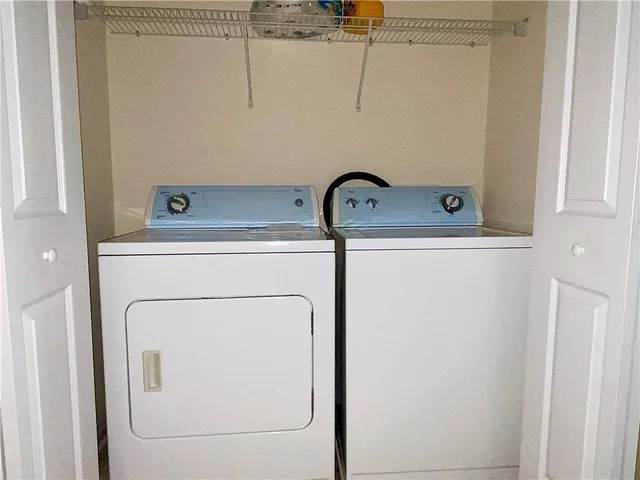 a close view of washer and dryer