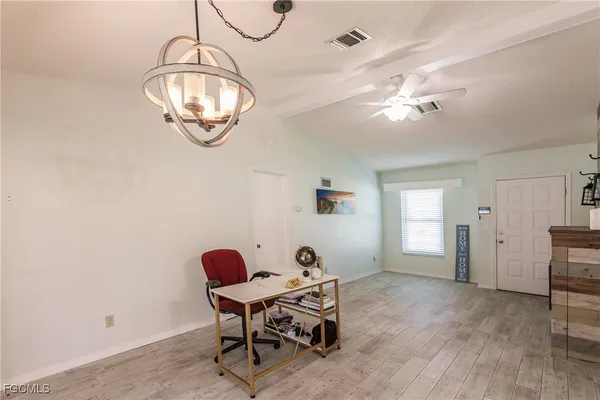 a view of a livingroom with furniture