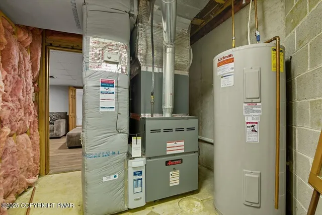 a bathroom with a mirror and a shower