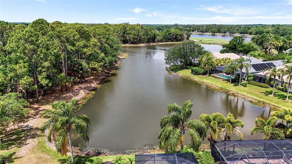 7822 Troon Court Lakewood Ranch, FL 34202 - Photo 63 of 83 a view of a lake with a flower garden