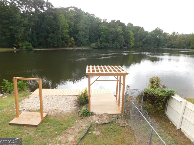 a view of a lake from a balcony