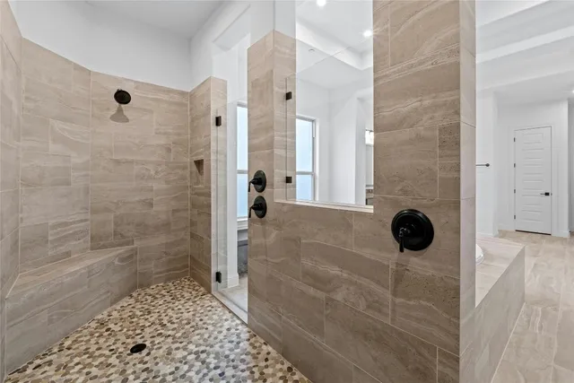 a bathroom with a shower