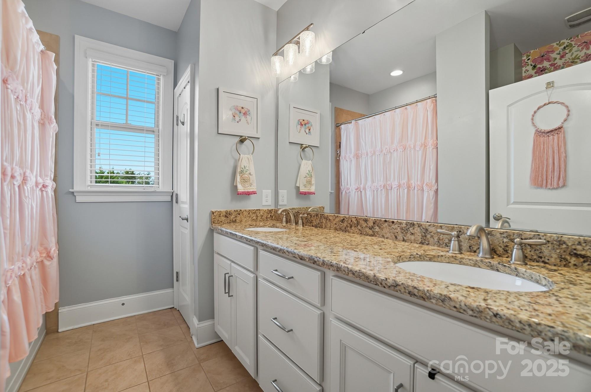 546 Abelia Lane Fort Mill, SC 29708 - Photo 27 of 43 a bathroom with a granite countertop sink and a mirror