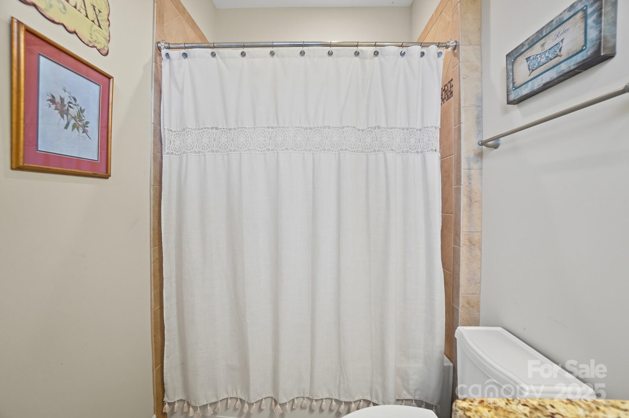 546 Abelia Lane Fort Mill, SC 29708 - Photo 29 of 43 a view of a bathroom with a shower curtain