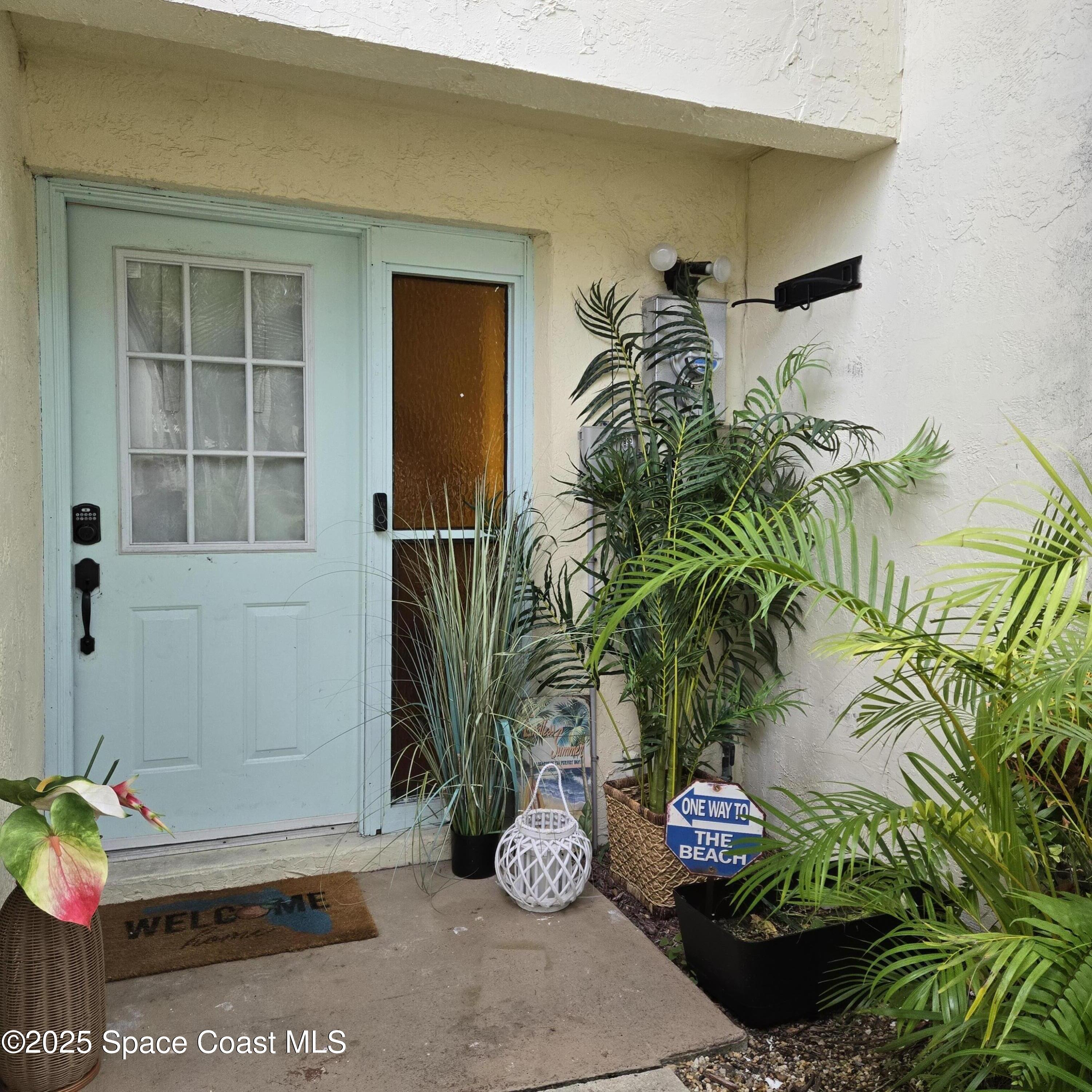 8761 Ilex Court Cape Canaveral, FL 32920 - Photo 3 of 41 a potted plant sitting in front of a house
