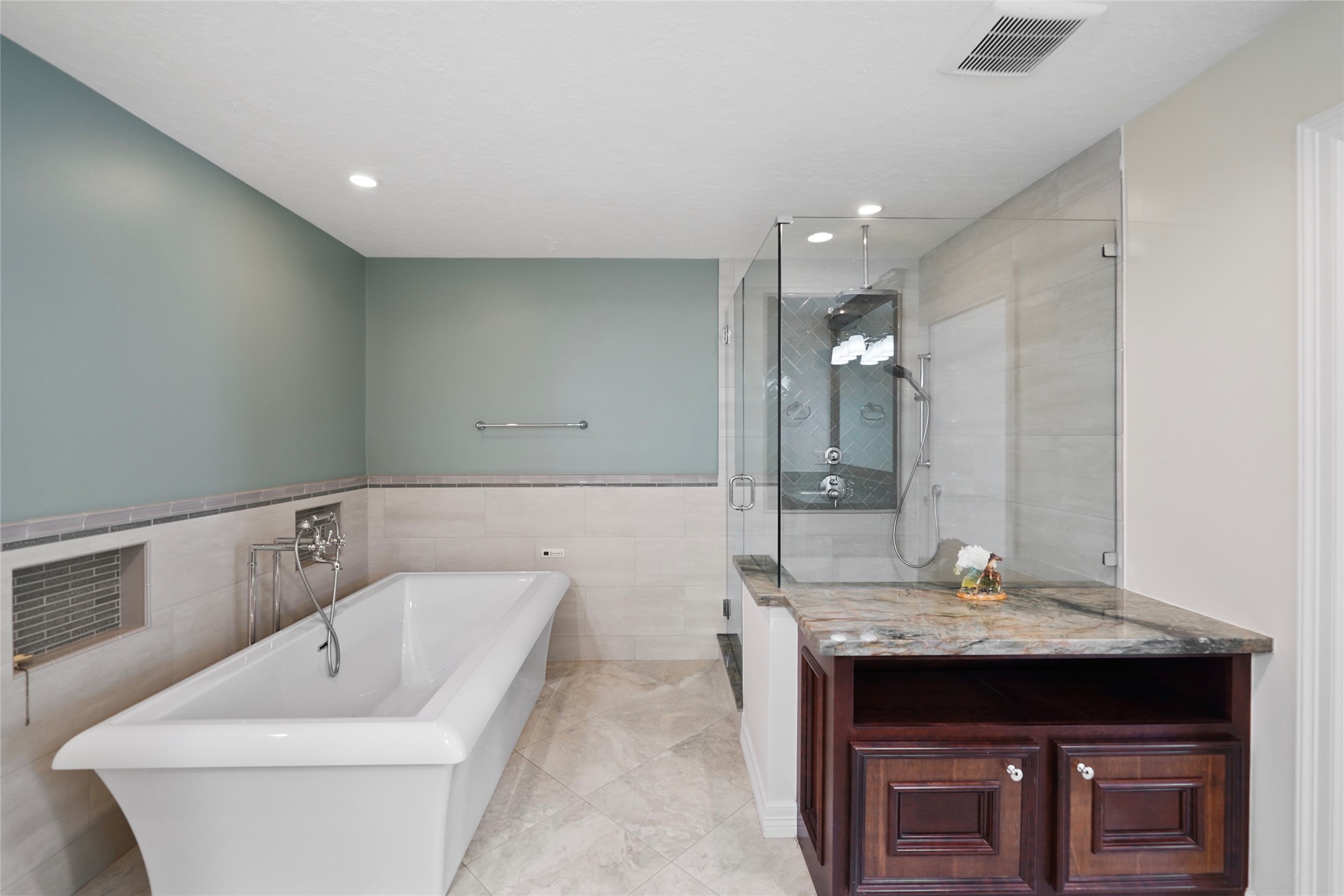 12201 FM 2759 Road Richmond, TX 77469 - Photo 26 of 50 a bathroom with a granite countertop sink a toilet and shower