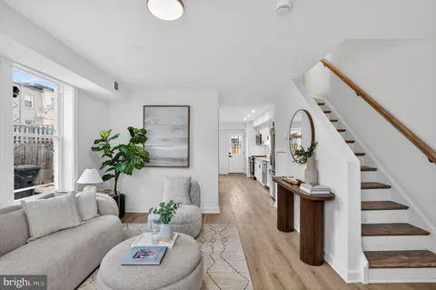 a living room with furniture