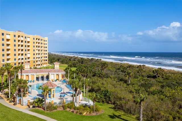 a view of building with an ocean view