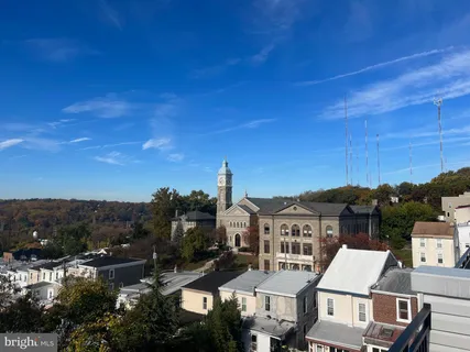 a view of a balcony with an outdoor space