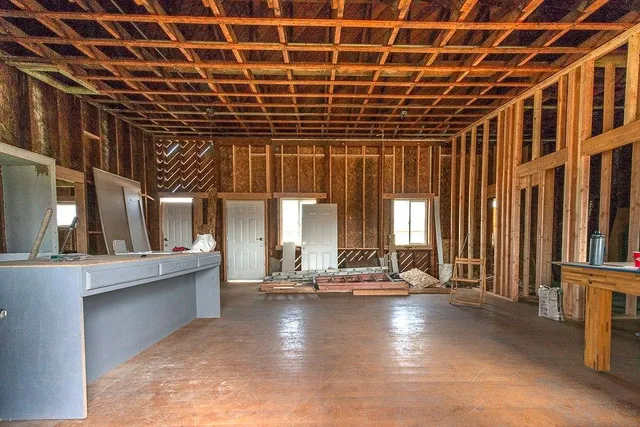 a outdoor space with lots of counter space