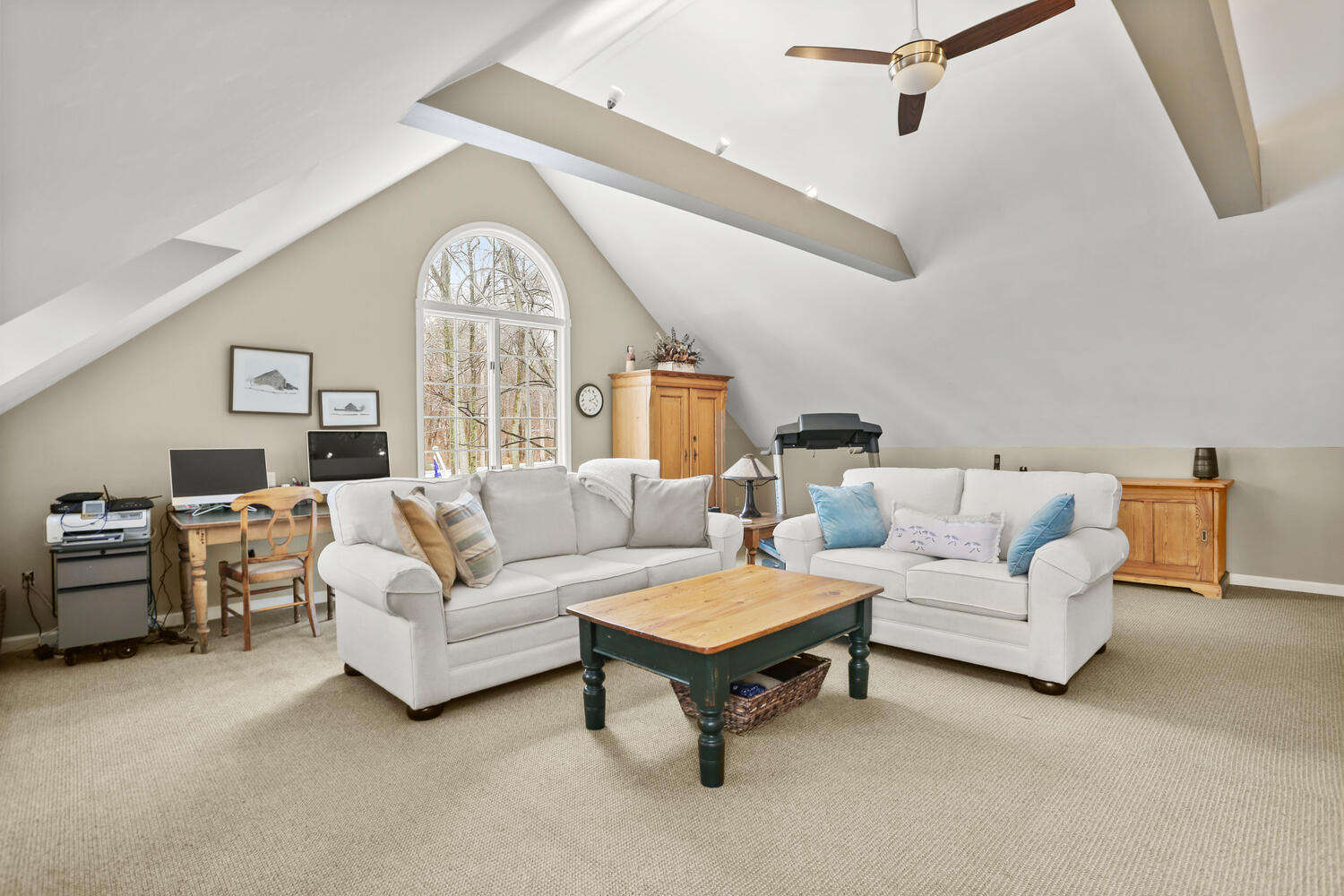 215 Marvin Ridge Road New Canaan, CT 06840 - Photo 14 of 31 a living room with furniture a large window and a chandelier