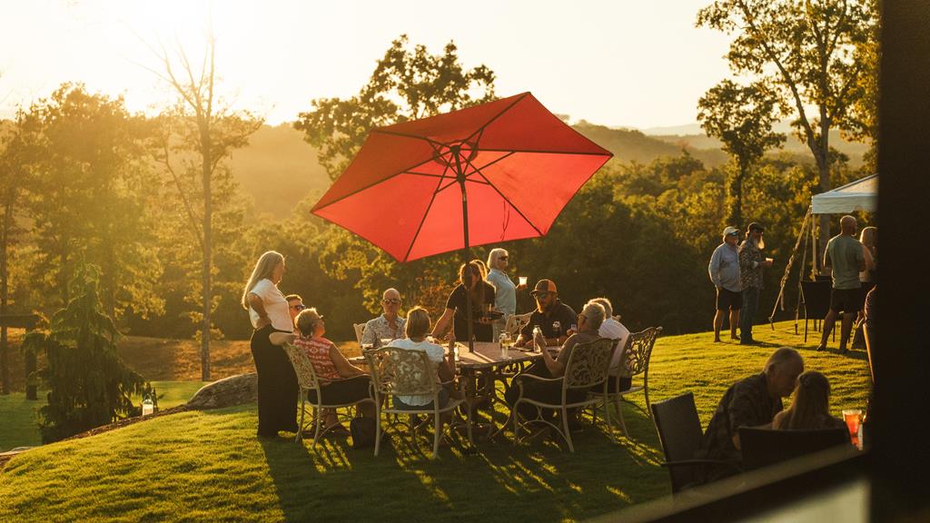 Hc9 Old Toccoa Loop Mineral Bluff, GA 30559 - Photo 39 of 41 a view of a swimming pool with an outdoor seating and a lake view
