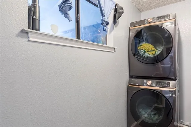 a view of small space with washer and dryer