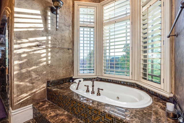 694 West Cephus Road Draper, UT 84020 - Photo 45 of 148 Soaking tub with a bay window surround, accented by plantation shutters