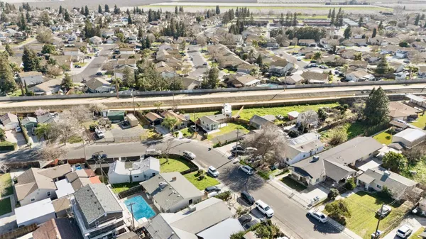 an aerial view of a city