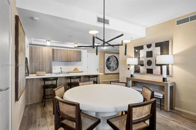 a front view of a multi story building