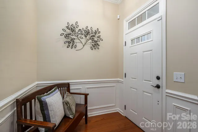 a view of a hallway with staircase
