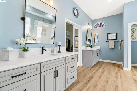 a view of a bathtub in a room