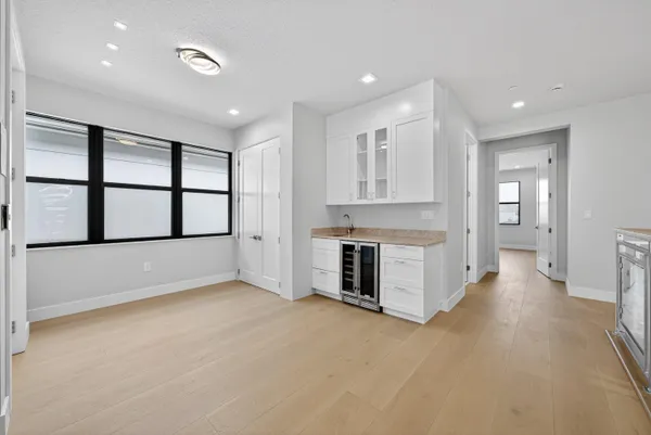 a view of a swimming pool with a yard