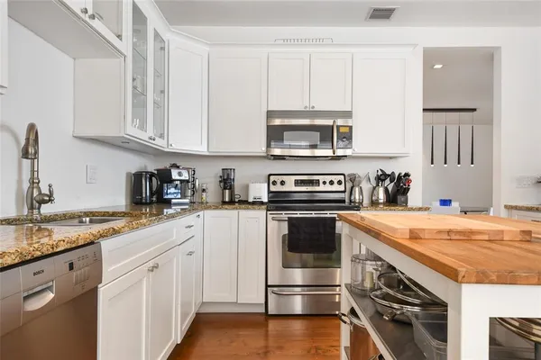 a living room with furniture
