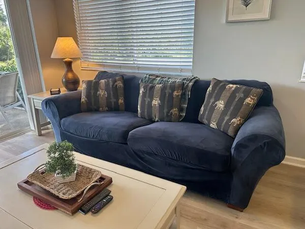 a living room with furniture