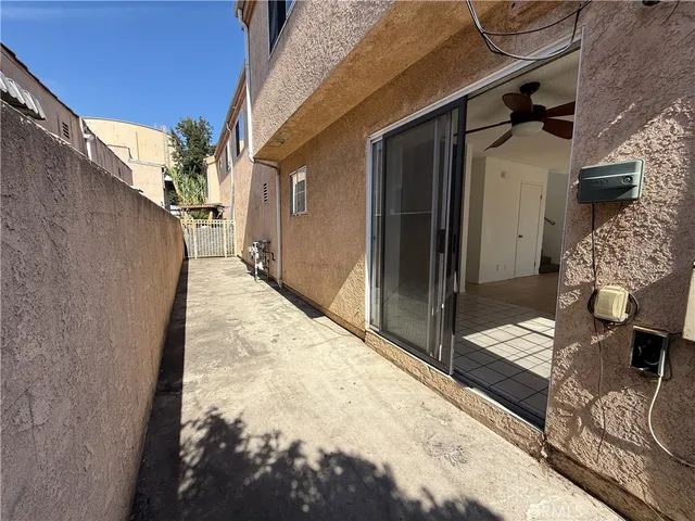 a bath room with a door