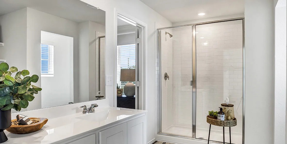 11524 Rush Lane Elgin, TX 78621 - Photo 26 of 29 Bathroom featuring a shower stall and vanity