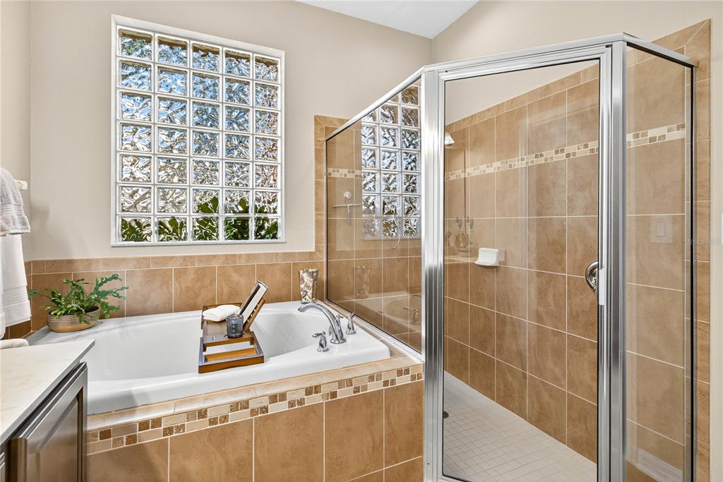 10859 Breaking Rocks Drive Tampa, FL 33647 - Photo 26 of 57 a bathroom with a shower and a sink a mirror